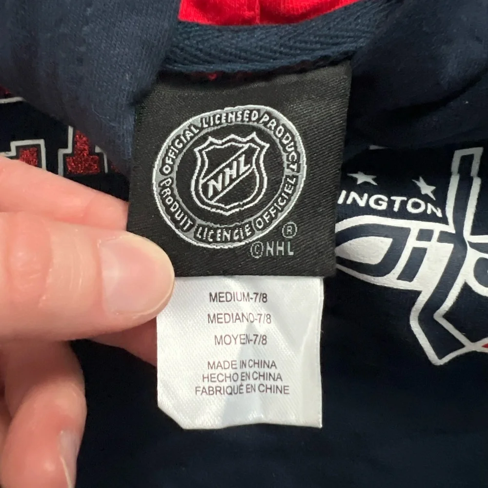 Washington Capitals Kids‎ Hoodie - Navy and Red Girls M (7/8)